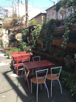 The terrace at Oda's Garden in Tirana