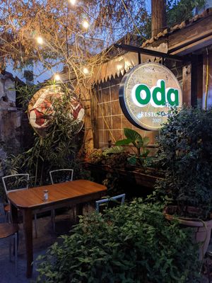 Outside the restaurant at Oda's Garden in Tirana
