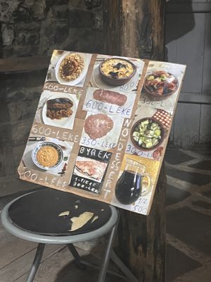 The menu   at Lili Homemade Food in Berat