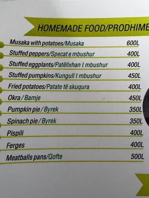 menu   at Temi Albanian Food in Berat
