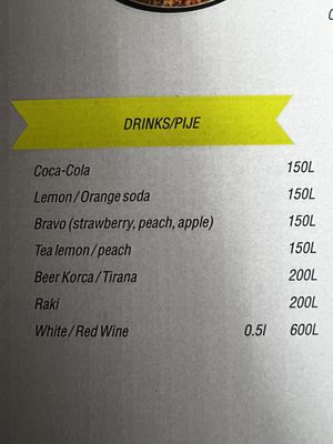 drinks   at Temi Albanian Food in Berat