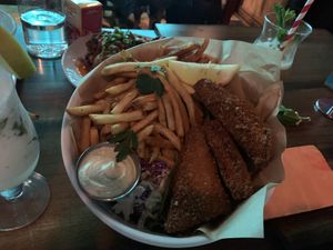 Fish and fries  at No Bones Beach Club in Chicago