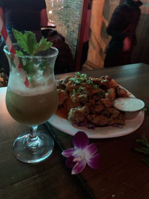 Cauliflower buffalo wins  at No Bones Beach Club in Chicago
