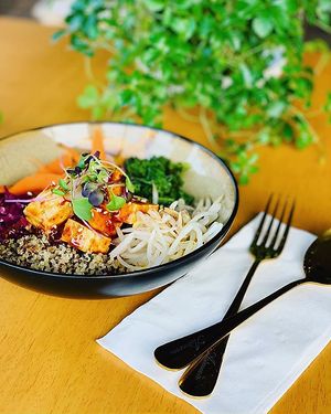 Ginger Quinoa Bowl at Wholism in Portland