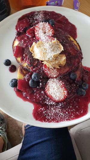 Pretty cakes with peanut butter at Wholism in Portland