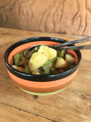 Eggplant & potato curry  at Bamboo Garden in Nyaungshwe