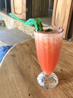 Fresh watermelon juice  at Bamboo Garden in Nyaungshwe