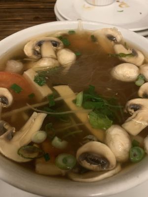 Poh tak soup with side of angel hair noodles   at LA Vegan in Los Angeles