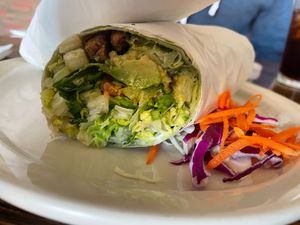 Pepper Steak Wrap at LA Vegan in Los Angeles