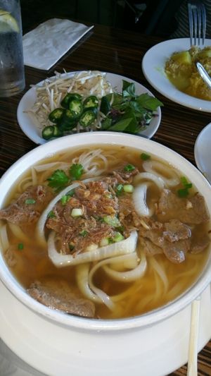 pho noodle not on menu - you have to ask for it at LA Vegan in Los Angeles
