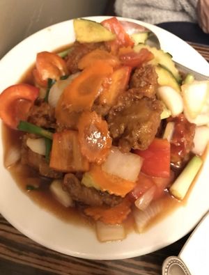 Sweet-and-sour chicken at LA Vegan in Los Angeles