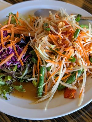 Som tam papaya salad at LA Vegan in Los Angeles