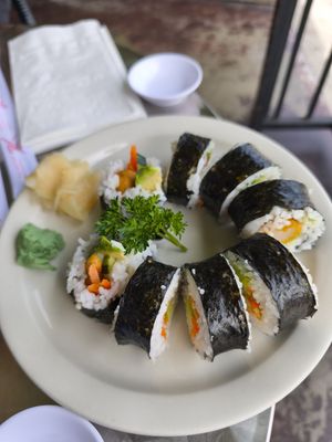 Shrimp tempura Rolls at LA Vegan in Los Angeles