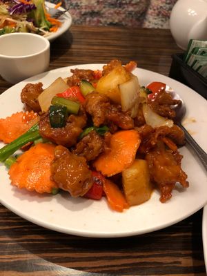 Sweet and sour chicken  at LA Vegan in Los Angeles