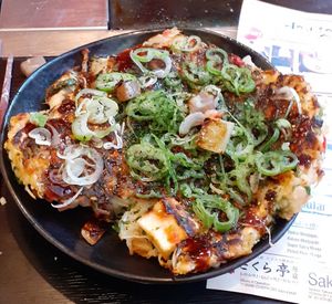 Okonomiyaki at Sakura Tei in Tokyo