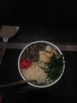 Before the mixing - vegan okonomiyaki  at Sakura Tei in Tokyo