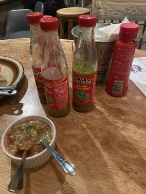 Guacamole and sauces  at Rainbow Burritos in Tokyo
