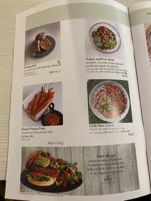 Vegan menu  at Fittie Sense in Kuala Lumpur