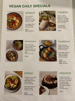 Vegan daily specials  at Fittie Sense in Kuala Lumpur