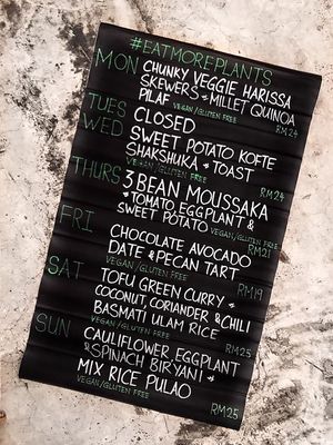 Daily vegan specials at Fittie Sense in Kuala Lumpur