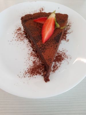 Friday vegan special. Chocolate, Avocado, date, oats and pecan pie at Fittie Sense in Kuala Lumpur