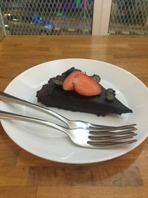 Avocado chocolate tart at Fittie Sense in Kuala Lumpur