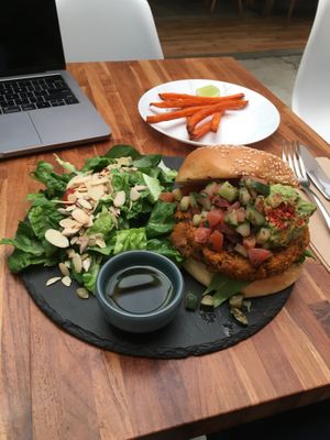 Eden burger (and mostly eaten sweet potato fries) at Fittie Sense in Kuala Lumpur