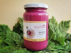 Pink Hummus  at Atrameez Products in Amman