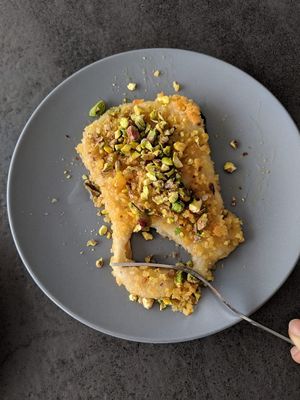 Vegan Kunafeh at Atrameez Products in Amman