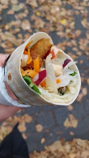Mix-Wrap with Falafel and Çiğ Köfte at Veganland in Bonn