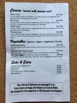 Menu at Once Upon A Thai in Abbotsford