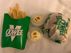 Burger and fries   at Oowee Vegan - Baldwin in Bristol