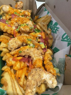 Shrimp waffle fries 🏆  at Oowee Vegan - Baldwin in Bristol