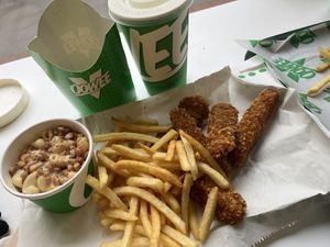 Chicken tenders meal and side of mac n cheese  at Oowee Vegan - Baldwin in Bristol