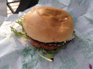 Mediterranean burger at Oowee Vegan - Baldwin in Bristol