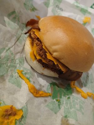 Double smash burger at Oowee Vegan - Baldwin in Bristol