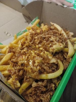 Double dirty fries (personal sized portion) at Oowee Vegan - Baldwin in Bristol