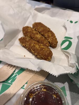 Chick’n Tenders with vegan hot honey   at Oowee Vegan - Baldwin in Bristol