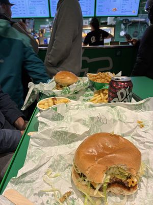 Classic cheese, bacon mac, swiss bacon burger, marmite fries   at Oowee Vegan - Baldwin in Bristol