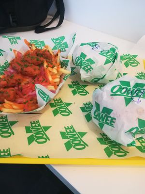 Shrimp fries with buffalo sauce at Oowee Vegan - Baldwin in Bristol