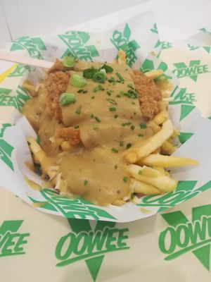 Cluckin fries (poutine) at Oowee Vegan - Baldwin in Bristol