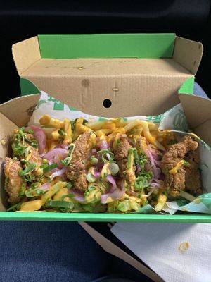 Shrimp fries at Oowee Vegan - Baldwin in Bristol