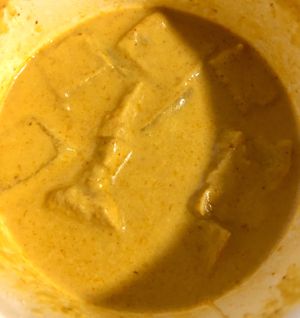 Vegan Yellow Curry with Tofu (delicious but spicy!) at Thai Delight in San Luis Obispo