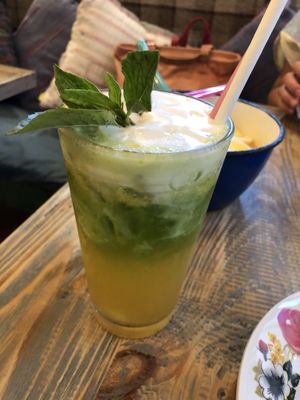 Basil and pineapple juice  at Ginger Farm Kitchen in Chiang Mai