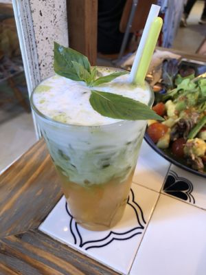 Basil fruit juice tea yami at Ginger Farm Kitchen in Chiang Mai