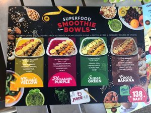 Smoothie bowls at Juice Hub in Chiang Mai