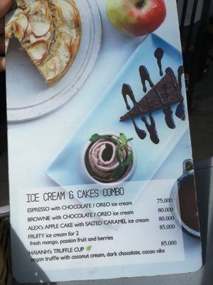 Dessert menu at Lanterns in Nha Trang