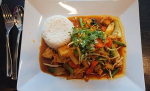 (22)Xao xa nghe (rice with vegetables, turmeric, lemongrass and basil) at An Khang Quan in Dusseldorf