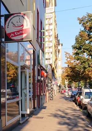 Situated next to a Chinese restaurant at An Khang Quan in Dusseldorf
