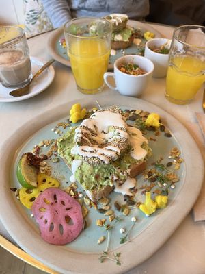 Avocado on toast like you’ve never seen it before!  at Brunch and Cake By The Sea in Barcelona